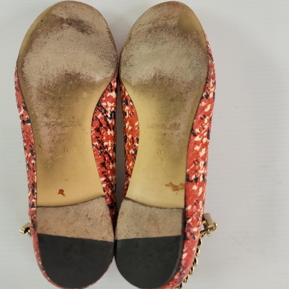 Rachel Zoe Multi Colored flats with gold chain detail on heel size 11M - Picture 12 of 12